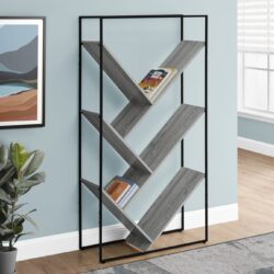 Bookshelf, Bookcase, Etagere, 3 Tier, Office, Contemporary & Modern - Gray