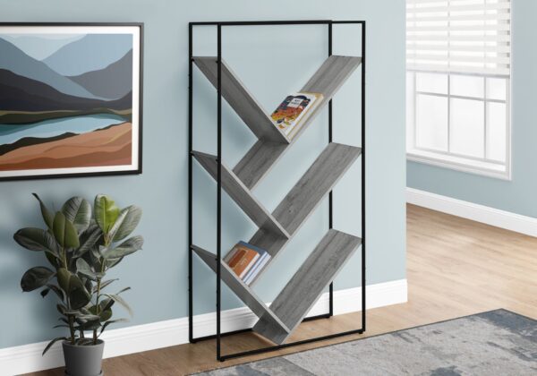 Bookshelf, Bookcase, Etagere, 3 Tier, Office, Contemporary & Modern - Gray
