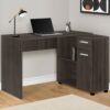 Computer Desk, Home Office, Corner, Storage Drawers, L Shape, Laptop, Contemporary & Modern - Oak - Image 3