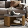 Keegan - Round Coffee Table With Shelf - Oak - Image 8