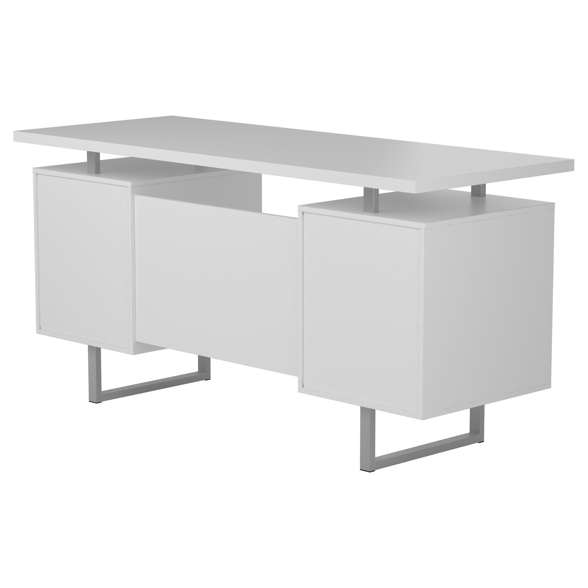 2 Drawer Computer Desk High Gloss Home Office - White - Image 8