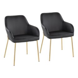 Daniella - Contemporary Dining Chair (Set of 2) - Gold / Black