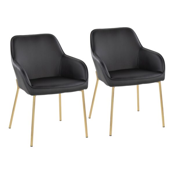 Daniella - Contemporary Dining Chair (Set of 2) - Gold / Black