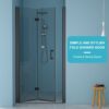 Fold Frameless Shower Door With Tempered Glass - Matte Black - Image 3