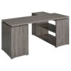 L Shape 60" Computer Desk With Multiple Storage And Built In File Cabinet - Gray - Image 7