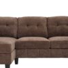 Modern U Shaped Sectional Sofa With Dual Chaise Lounges Storage Pockets And Armrest Pillows - Brown - Image 15