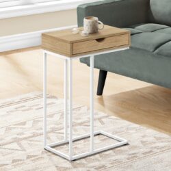 Accent Table, C - Shaped Contemporary & Modern - Natural