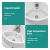 Triangle Porcelain Wall Mount Vessel Sink With Single Faucet Hole & Overflow - White - Image 5