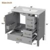 Bathroom Vanity With Sink, Soft Close Door, Handles Ample Storage - Gray - Image 4
