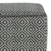 Briella - Square Woven Outdoor / Indoor Pouf - Gray / White - Image 3
