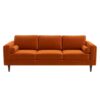 Amber - Mid-Century Modern Luxury Modern Velvet Sofa - Brown / Burnt Orange - Image 8