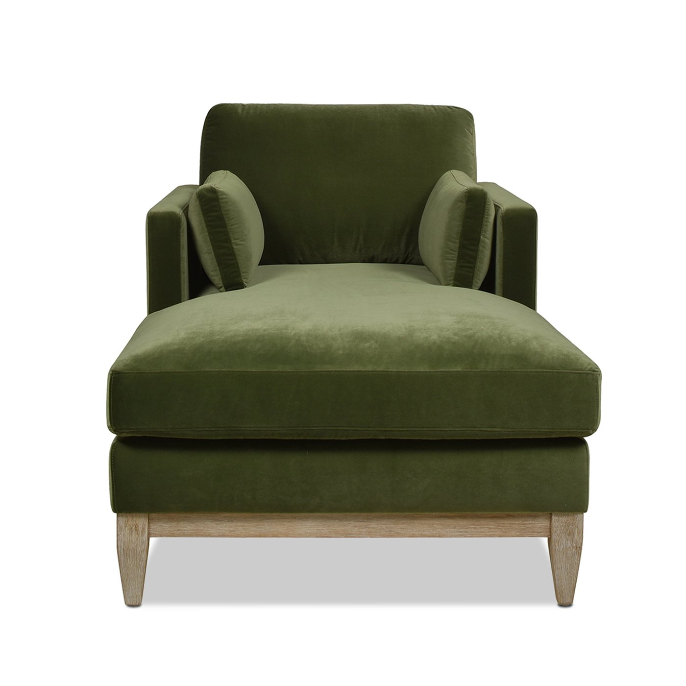 Knox - Modern Farmhouse Chaise Lounge Chair - Olive Green - Image 8