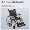 Innovative 6 Wheel Transport Wheelchair Lightweight Foldable Design With Dual Brakes Breathable Seat Anti Backflip Safety Perfect - Black / Silver - Image 6