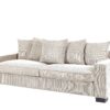 Luxe Corduroy Sofa With 5 Matching Toss Pillows, Sleek Design, Spacious And Comfortable 3 Seater Couch - Ivory - Image 8