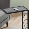 Accent Table, C - Shaped, Contemporary - Gray / Black - Image 8