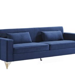 Aesthetic Sofas For Living Room, 3 Seater Couch With Classic Modern Appeal And Luxurious Soft Comfort, Easy To Maintain - Blue