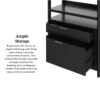 Transitional Wide Reeded Bookshelf With Drawers On Bottom - Black - Image 11