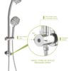 Multi Function Dual Shower Head Shower System With 4.7" Rain Showerhead, 8 Function Hand Shower, Adjustable Slide Bar - Chrome - Image 8