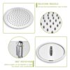 Chrome Round Dual Shower Heads Set With 10" Overhead And Hand Shower, Metal & Plastic Construction - Chrome - Image 7