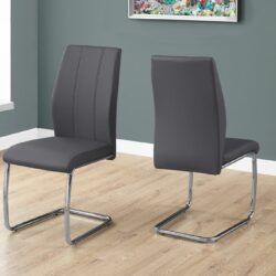 Dining Chair, Side Upholstered, Contemporary & Modern (Set of 2) - Gray