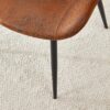 Modern Medieval Style Restaurant Cushioned Chairs With Suede Backrests And Black Metal Legs, (Set of 4) - Brown - Image 13