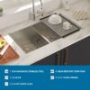 36" X 19" Double Bowl Undermount Sink With 2 10" Deep Basins - Brushed Nickel - Image 7