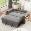Pull Out Sofa Bed Convertible Couch Loveseat Sofa Modern Sleeper Sofa With Adjustable Backrest For Living Room - Gray - Image 15
