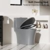 Ceramic 1 Piece Toilet With Tornado Flush And Soft Closing Seat - Light Gray - Image 8