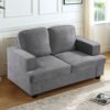 Modern Loveseat, Comfortable 2 Seater Couch With Deep Seating And High Density Foam, Loose Back Cushions, Wide Arms - Gray - Image 6