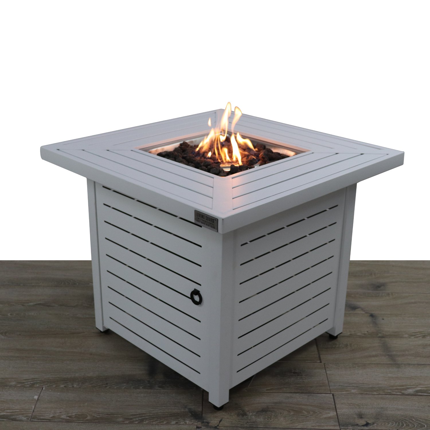 Outdoor Fire Pit Table With Lid - White Line - Image 5
