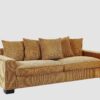 Luxe Corduroy Sofa With 5 Matching Toss Pillows, Sleek Design, Spacious And Comfortable 3 Seater Couch - Ginger - Image 3