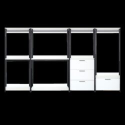 Fiona - Freestanding Walk In Closet System With Metal Frame Durable Storage Solution Melamine - White