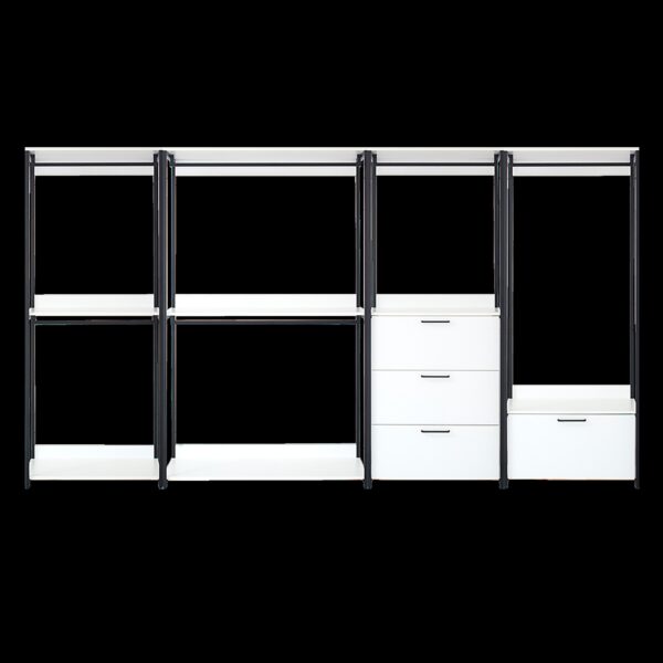Fiona - Freestanding Walk In Closet System With Metal Frame Durable Storage Solution Melamine - White