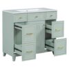 36" Bathroom Vanity With Sink, Soft Close Doors, Adjustable Shelves, And Hairdryer Storage - Green - Image 13