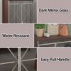 Elegant Decor Mirrored Shoe Cabinet With Edging Double Door Storage Cabinets Glass - Brown / Silver / Gray - Image 11