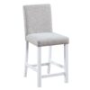 5 Piece Counter Height Table Set, Wooden Kitchen Table Set With Square Table And 4 Upholstered Chairs, Counter Height Dining Table With Crystal Decoration And Chair Set For Kitchen, Dining Room - White - Image 7