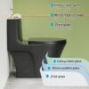 1 Piece Toilet With Dual Flush And Soft Closing Seat - Matte Black - Image 10