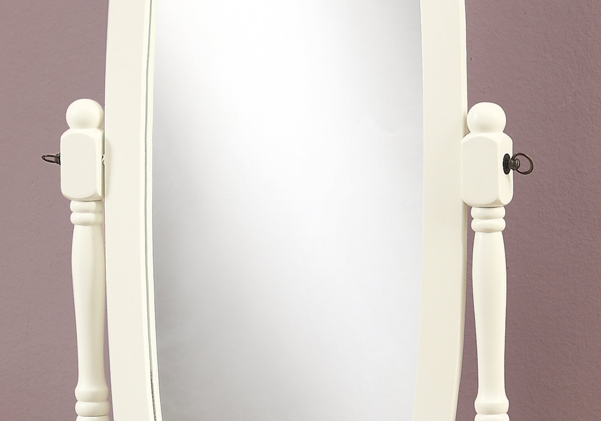 Standing Floor Mirror Full Length Oval Dressing For Bedroom - White - Image 3