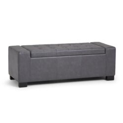Laredo - Large Storage Ottoman - Stone Gray
