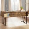 Charm - Writing Desk With 4 Drawers And Open Shelf - Nutmeg Brown - Image 6