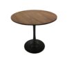 Mid Century Modern Walnut Round Dining Table With Top & Pedestal Base - Walnut / Black - Image 10