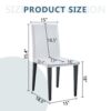 Elegant Dining Chairs (Set of 4) Comfortable & Versatile With Metal Legs - White / Black - Image 3