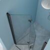 Fold Frameless Shower Door With Tempered Glass - Matte Black - Image 5