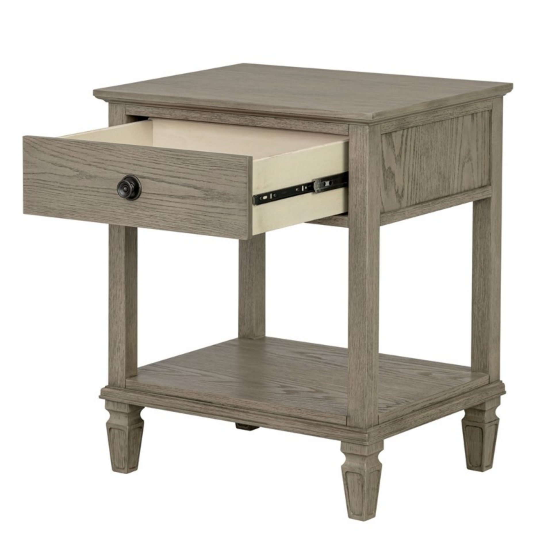 Victoria - Bedside Table With Drawer And Shelf - Gray - Image 5