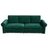 King Pull Out Sofa Bed, 3 In 1 Velvet Convertible Sleeper Sofa With Nailhead Trim & Rolled Arm, Multi Functional Sofa Bed For Living Room, Bedroom, Apartment, Office - Green - Image 12