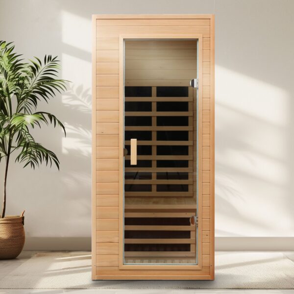 Hemlock - 1 Person Far Infrared Roof Embedded Indoor Sauna Room - Natural