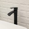 19" 5" Bathroom Sink Combo Rectangular Vessel Vanity Set With Faucet Drop In Ready Ceramic Basin - White / Black - Image 6