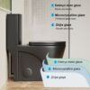 1 Piece Toilet With Tornado Flush, Dual Flush, And ADA Height Comfort Chair - Matte Black - Image 12