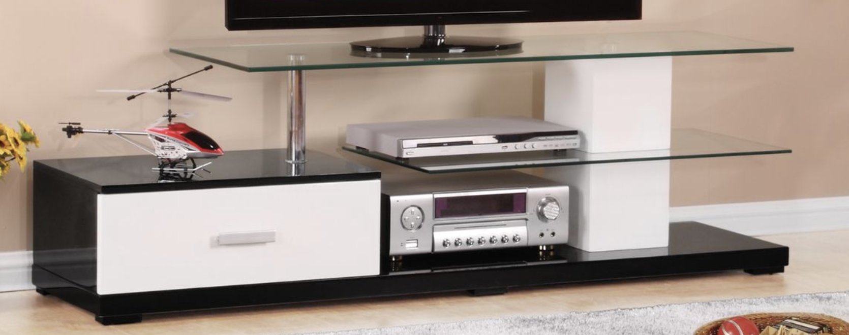 Ivana - TV Stand - White / Black - Image 5