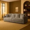 Plush Corduroy 4 Seat Sofa, Modern Comfy Upholstered Sofa Cloud Couch, Deep Seat Couches With Soft Pillows, Convertible Deep Seat Sofa Lounge Chair For Living Room - Gray - Image 8